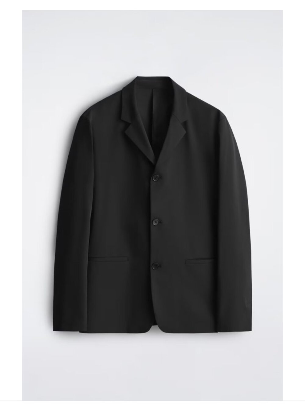 COS Men's Slim Unstructured Tech-Twill Black Single Breasted Blazer